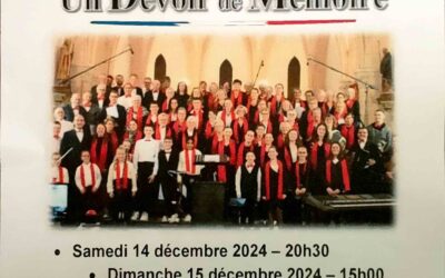 Soirées chants de Noël – 14, 15, 20 et 21 décembre à l’Église de Geffosses